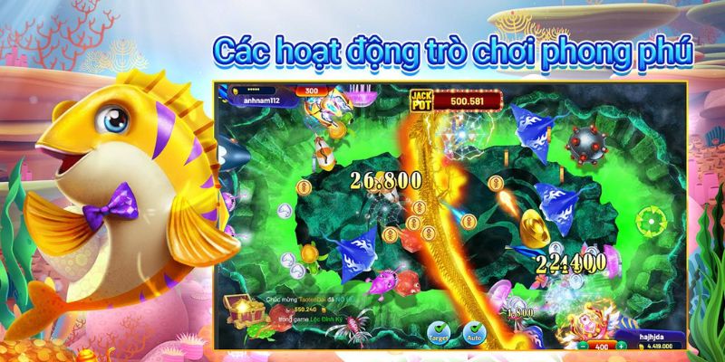 Các phòng chơi đa dạng trong game bắn cá 3D 99ok 