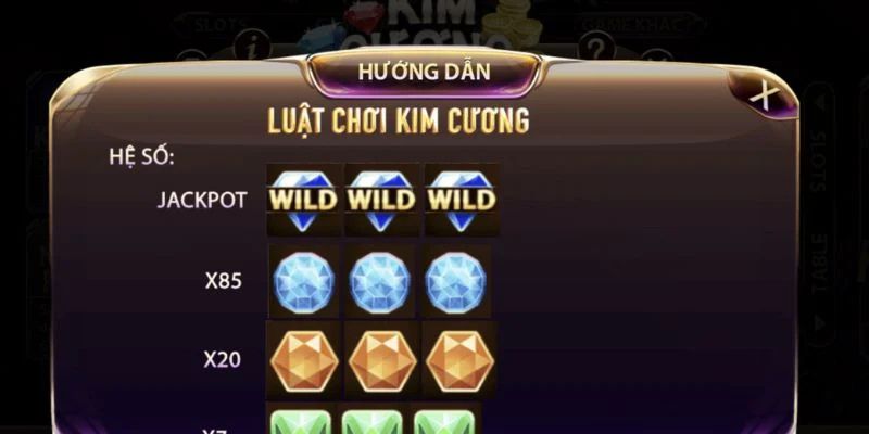 Luật chơi Slot kim cương đơn giản và dễ trúng